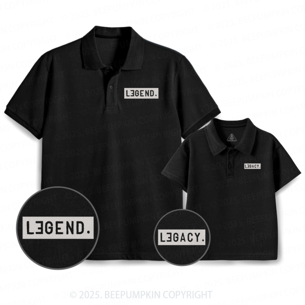 Embroidery Legend & Legacy Dad&Me Matching Polo Shirt Beepumpkin