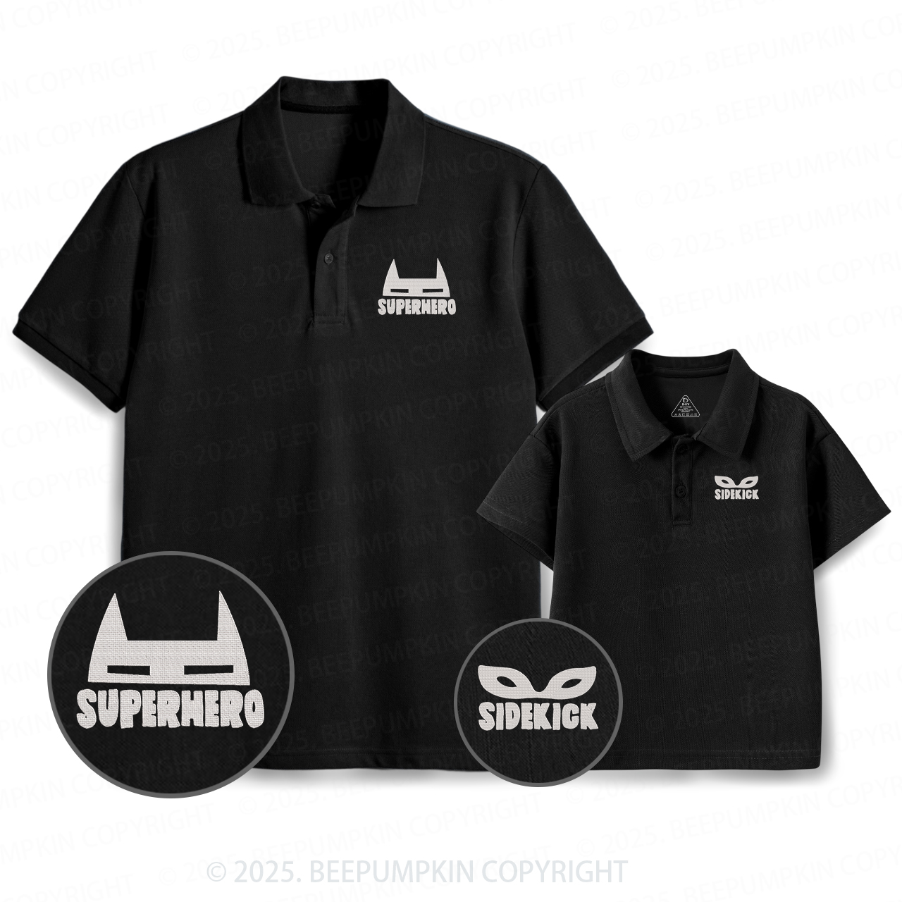 Embroidery Hero Dad&Me Matching Polo Shirt Beepumpkin