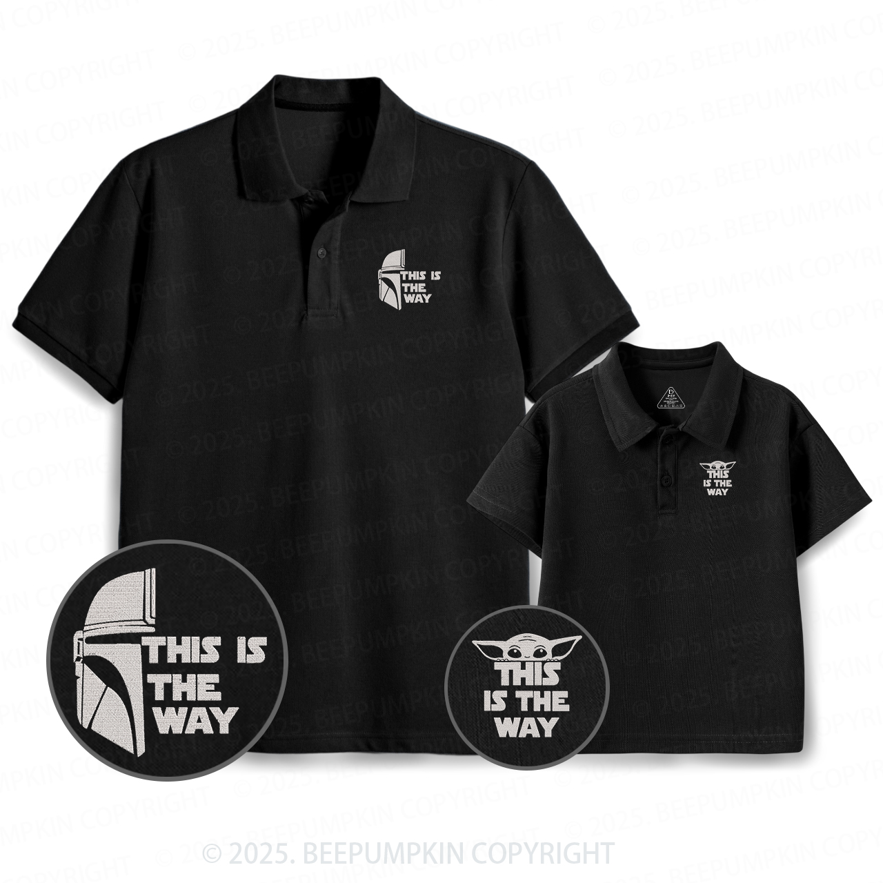 Embroidery Cool Gift Dad&Me Matching Polo Shirt Beepumpkin
