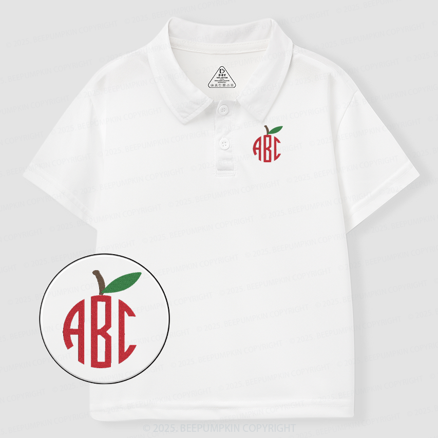 Embroidery Personalized Apple Monogram Toddler&Kid's Polo Shirt Beepumpkin