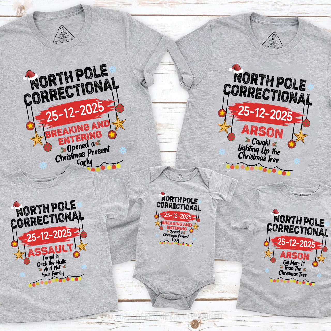 Personalized North Pole Correctional Matching T-Shirts Beepumpkin