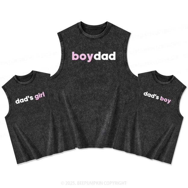 GirlDad BoyDad Dad&Me Matching Washed Tank Top