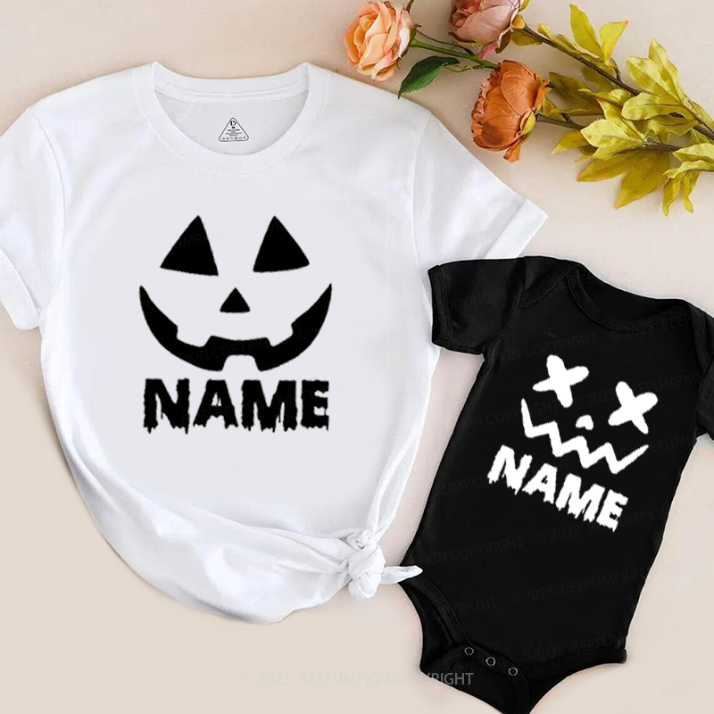 Personalized Ghost Face Name Halloween Family Matching Shirts