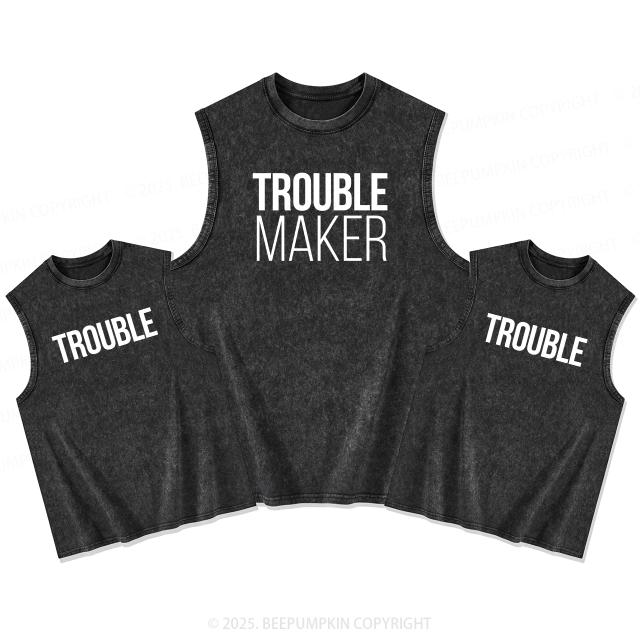 Trouble Maker Dad&Me Matching Washed Tank Top