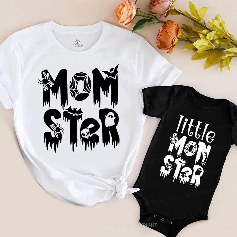 Personalized Dadcula Momster Little Monster Halloween Family Matching Shirts