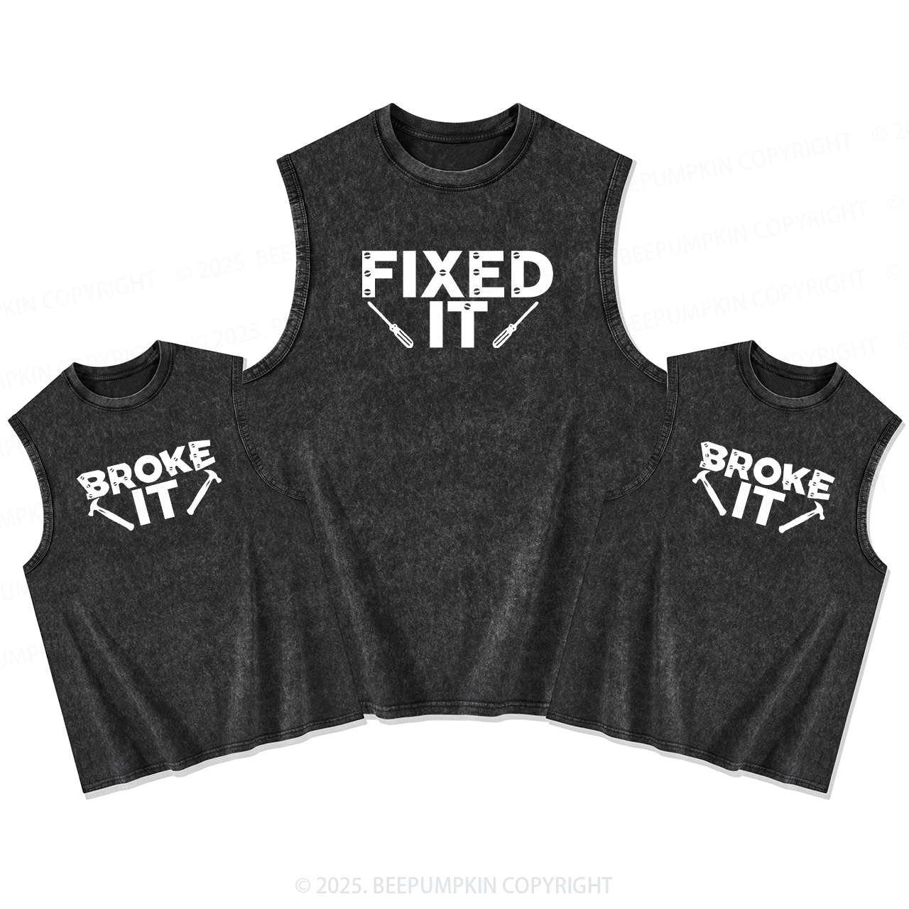 Broke It Fixed It Dad&Me Matching Washed Tank Top