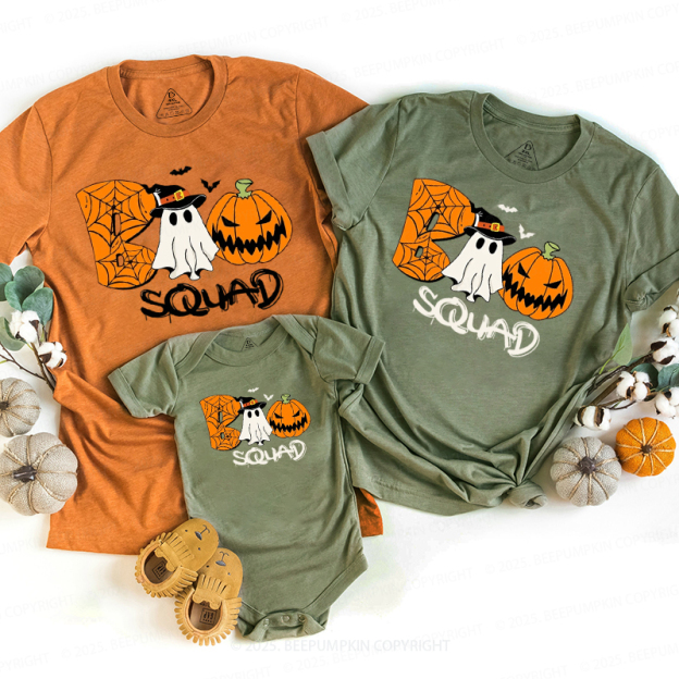 Boo Ghost Halloween Family Matching Shirts