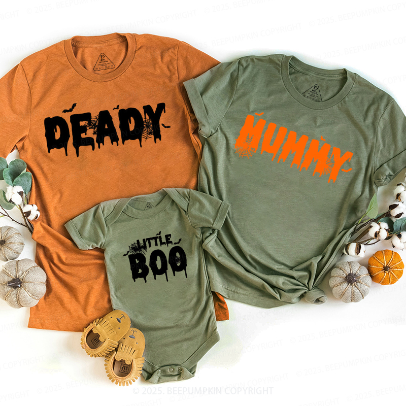 Personalized Deady Mummy Little Boo Halloween Family Matching Shirts