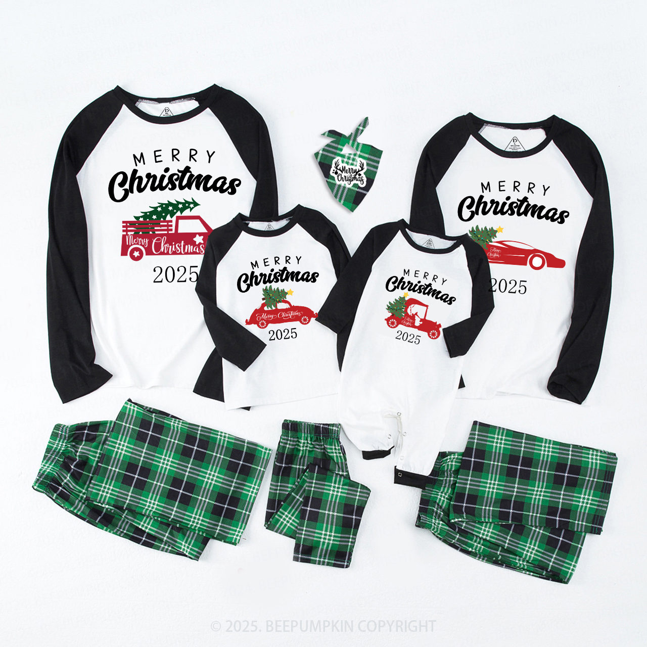 2025 Merry Christmas Truck Family Matching Pajamas