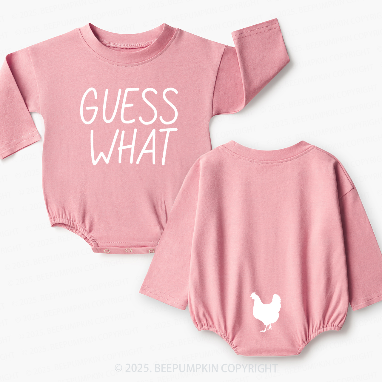 Guess What Chicken Butt Baby Bubble Romper Beepumpkin
