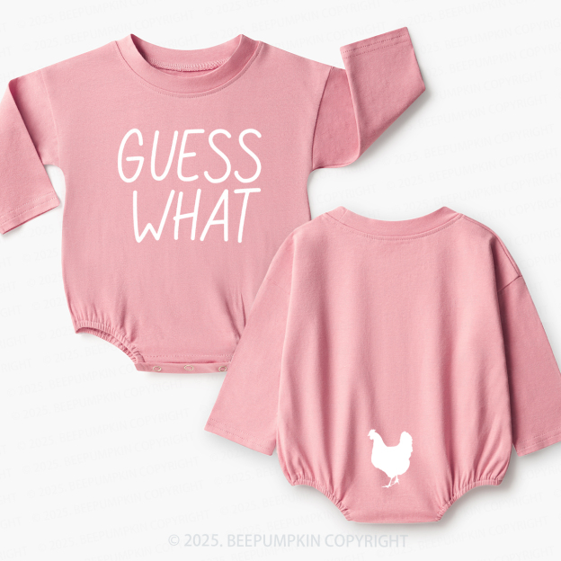 Guess What Chicken Butt Baby Bubble Romper Beepumpkin