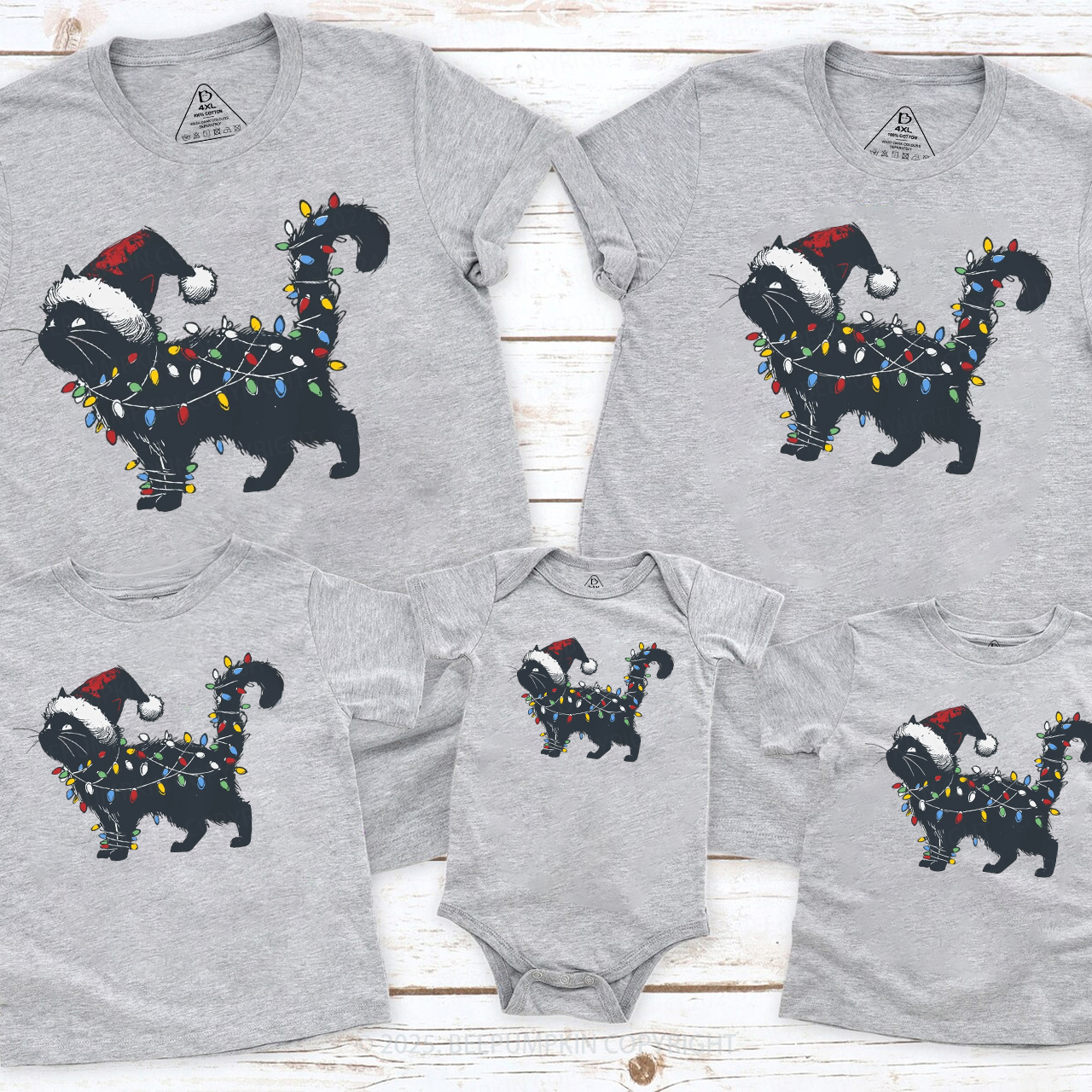 Merry Meowmas Family Matching T-Shirts Beepumpkin