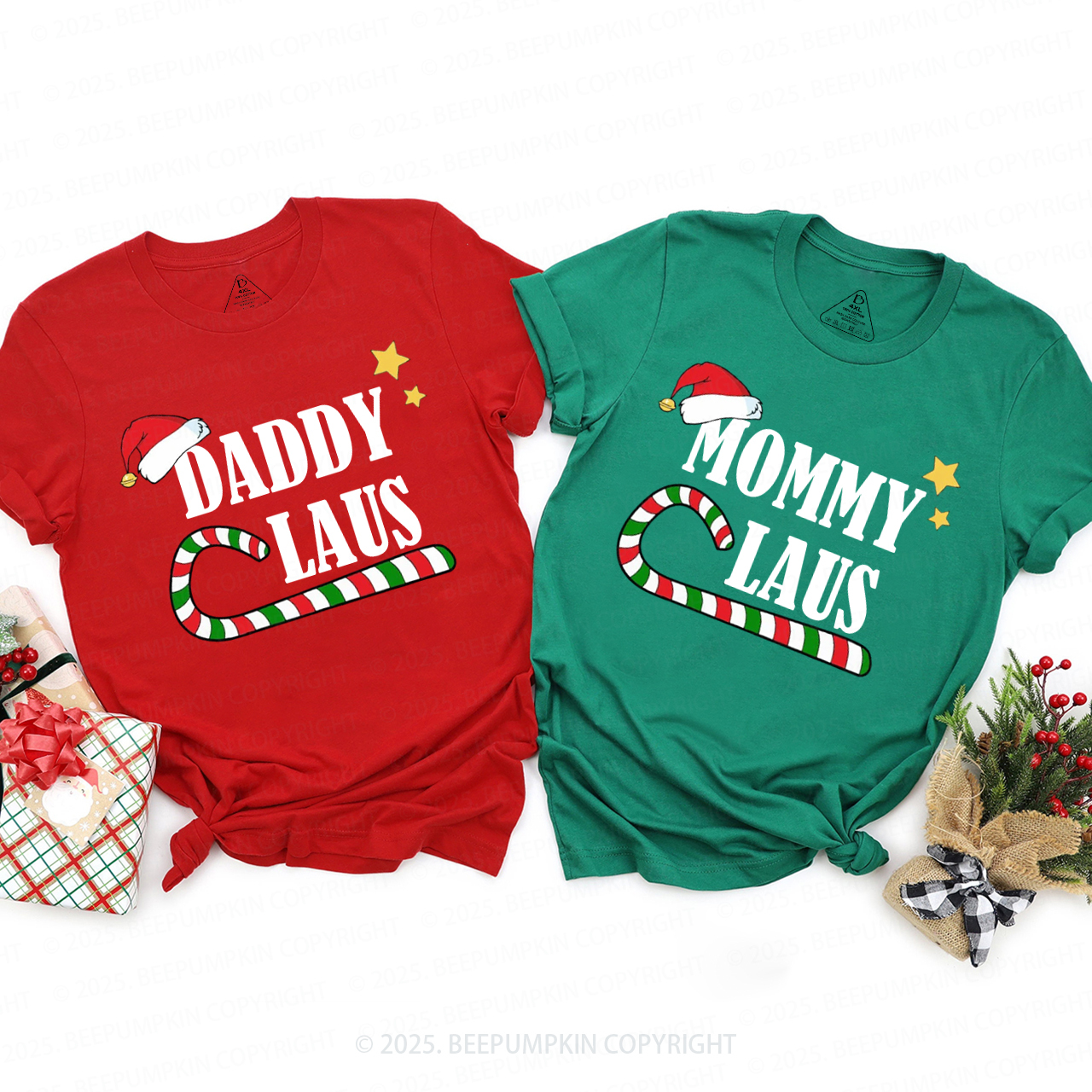 Personalized Holiday Claus Squad Family Matching T-Shirts Beepumpkin