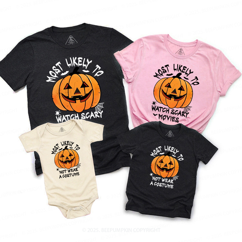 Personalized Most Likely To Halloween Family Matching Shirts