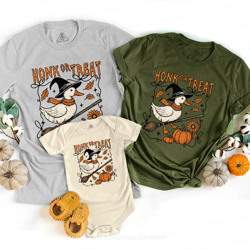 Honk Or Treat Halloween Goose Family Matching Shirts