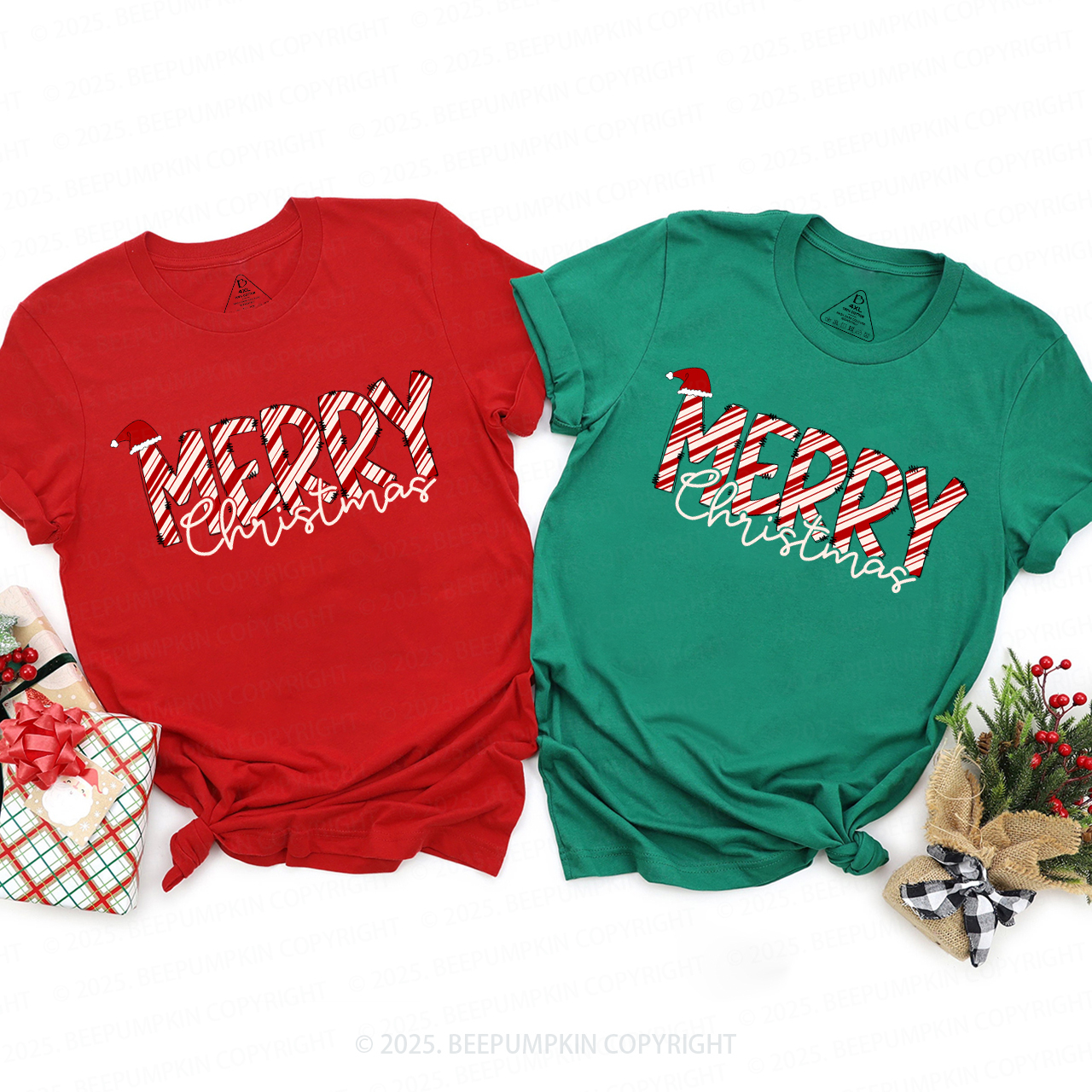 Merry Christmas Family Matching T-Shirts Beepumpkin