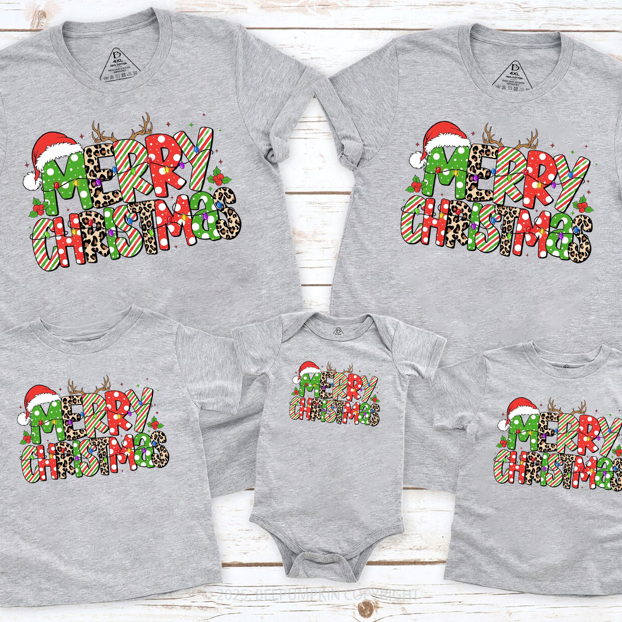 Merry Christmas Family Matching T-Shirts Beepumpkin