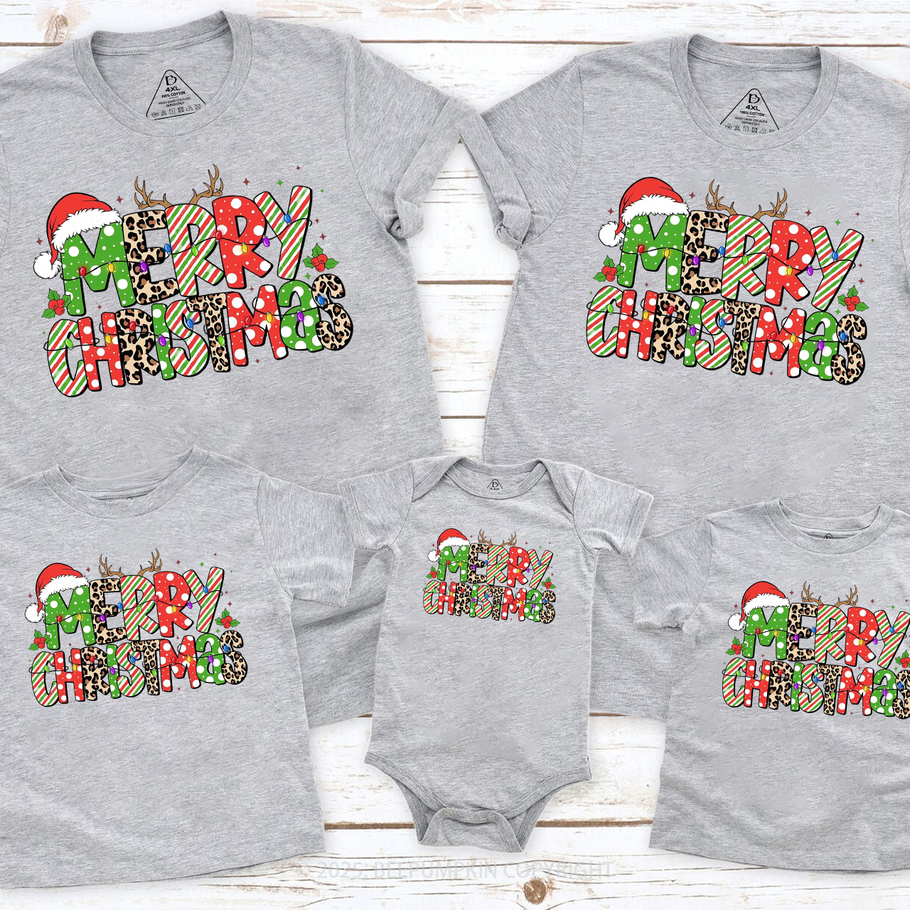 Merry Christmas Family Matching T-Shirts Beepumpkin