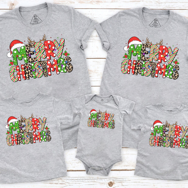 Merry Christmas Family Matching T-Shirts Beepumpkin