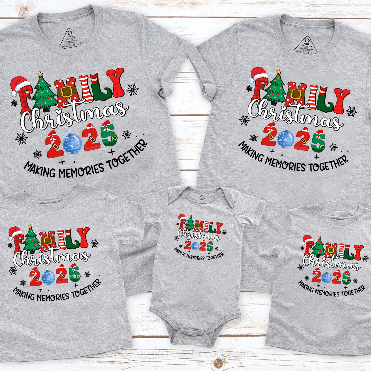 Family Christmas 2025 Matching T-Shirts Beepumpkin