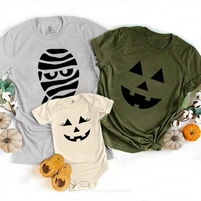 Personalized Halloween Face Family Matching Shirts