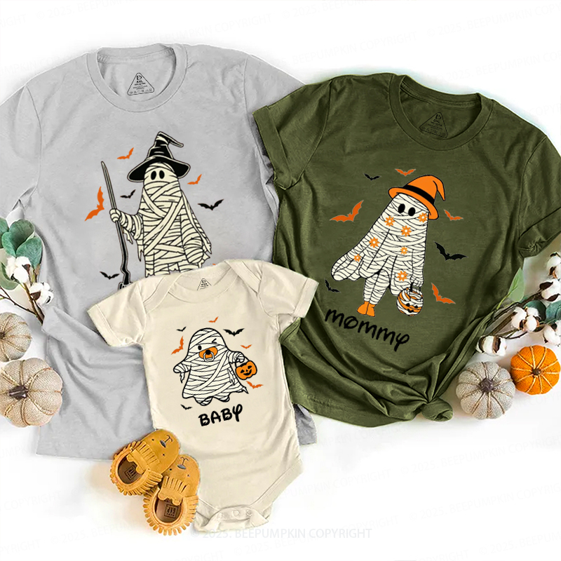 Personalized Spooky Season Trick-Or-Treat Halloween Family Matching Shirts