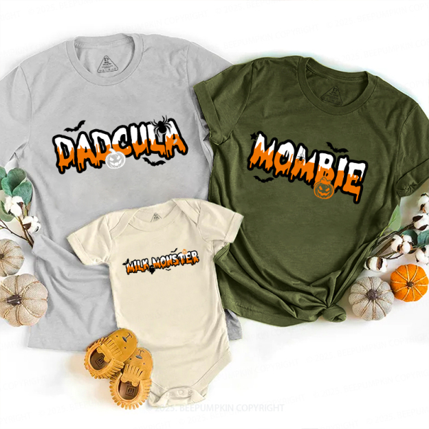 Personalized Monster Drip Halloween Family Matching Shirts
