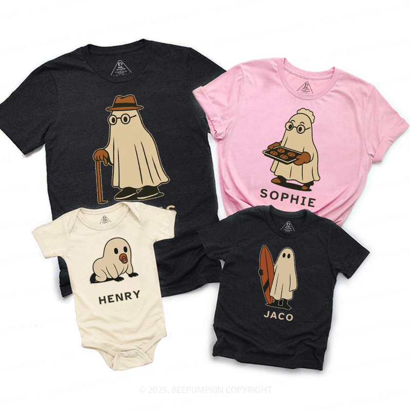 Personalized Ghost Halloween Family Matching Shirts