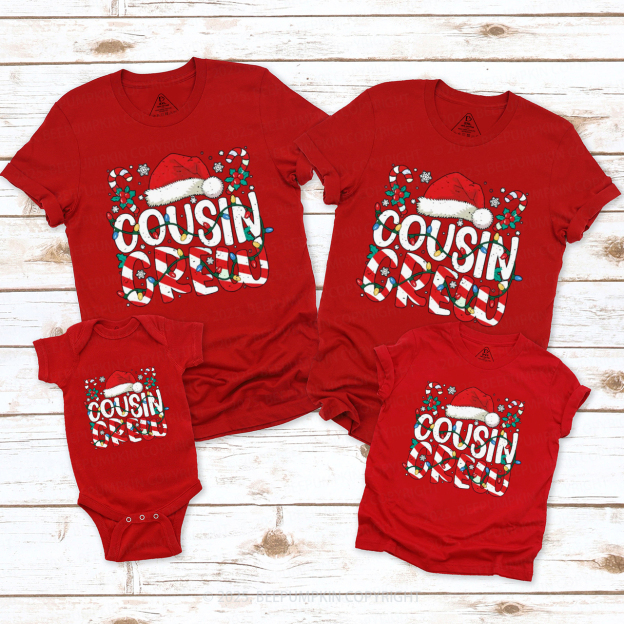 Christmas Cousin Crew Family Matching T-Shirts Beepumpkin