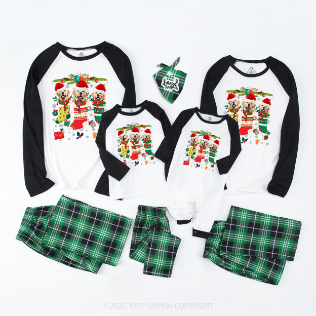 Personalized Paws & Claus Family Matching Pajamas