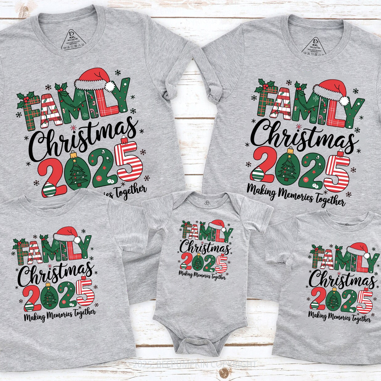 2025 Christmas Family Matching T-Shirts Beepumpkin