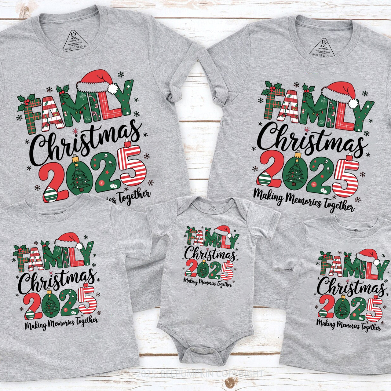 2025 Christmas Family Matching T-Shirts Beepumpkin