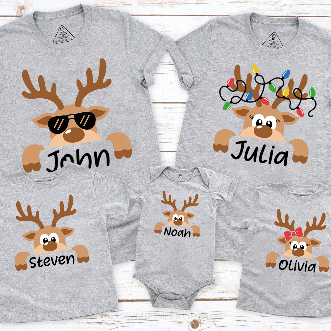 Personalized Cute and Funny Moose Christmas Family Matching Shirts Beepumpkin