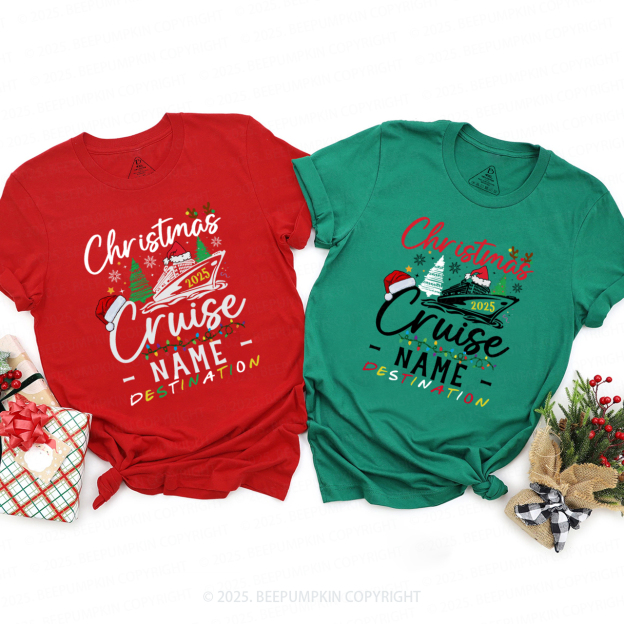 Personalized Christmas Cruise 2025 Family Matching T-Shirts Beepumpkin