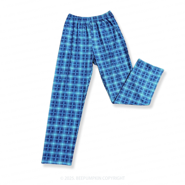 Personalized Jolly Antlers & Lights 2025 Matching Blue Pajamas Beepumpkin