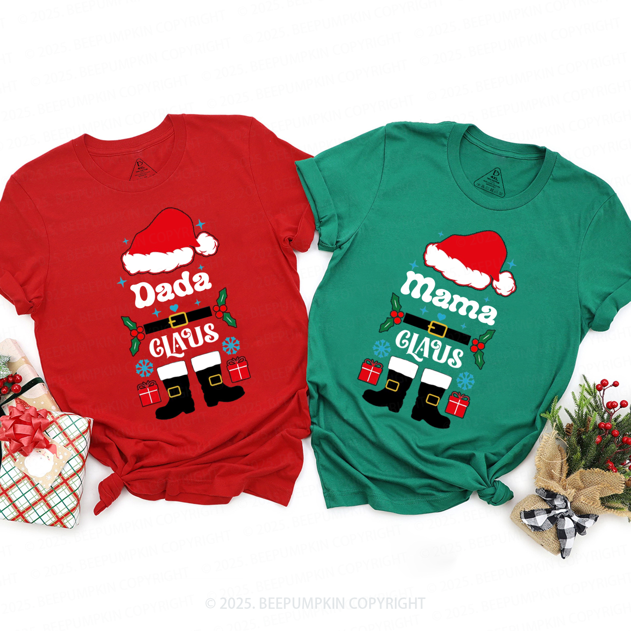 Personalized Santa Claus Christmas Family Matching T-Shirts Beepumpkin
