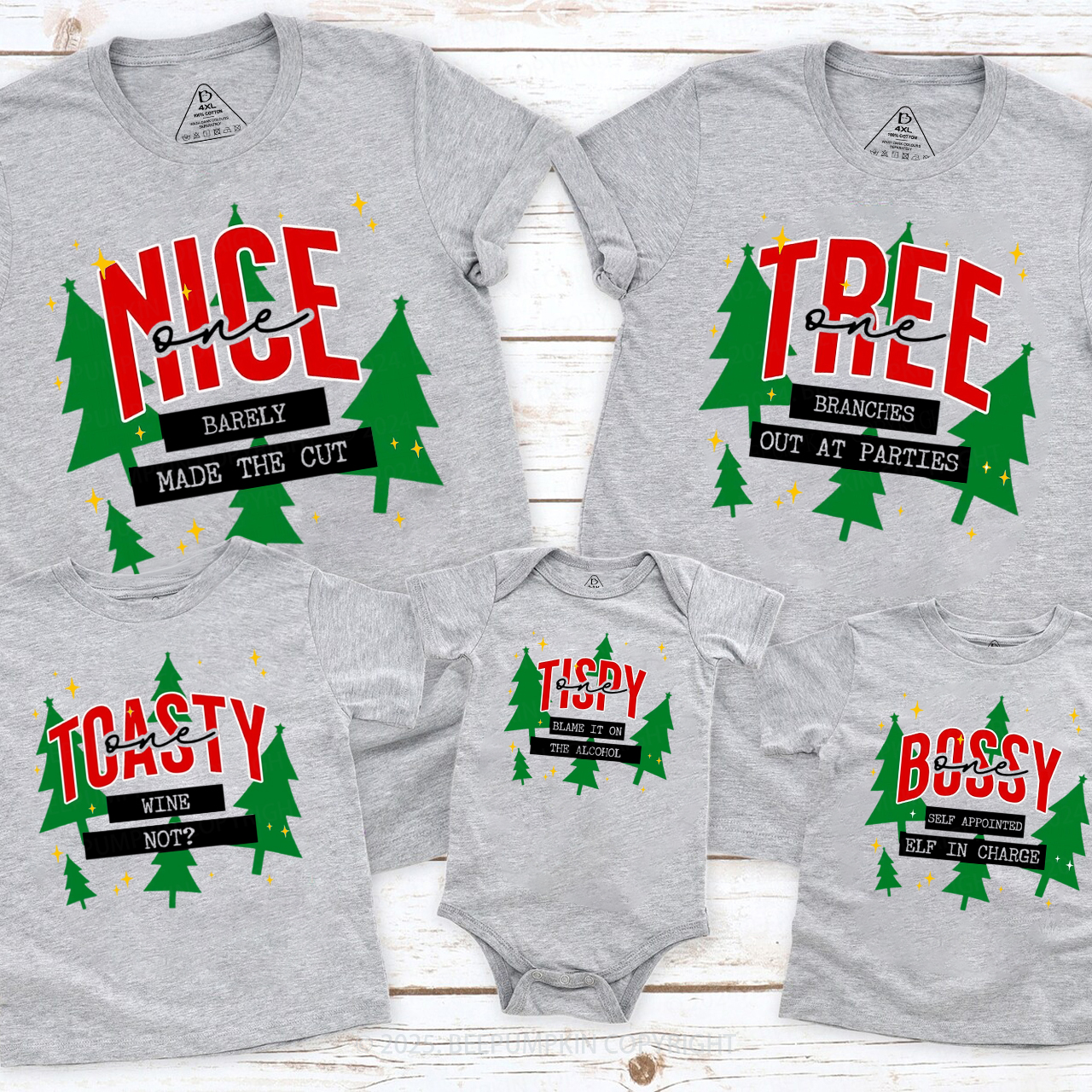 Personalized Funny Group Christmas Family Matching T-Shirts Beepumpkin