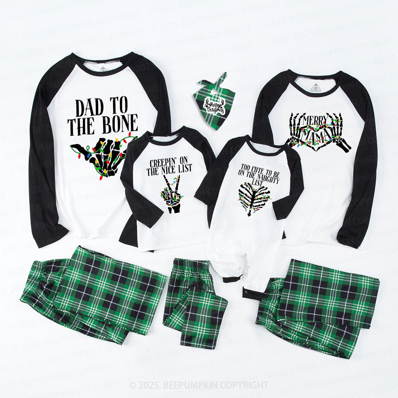 Personalized Skeleton Christmas Family Matching Pajamas