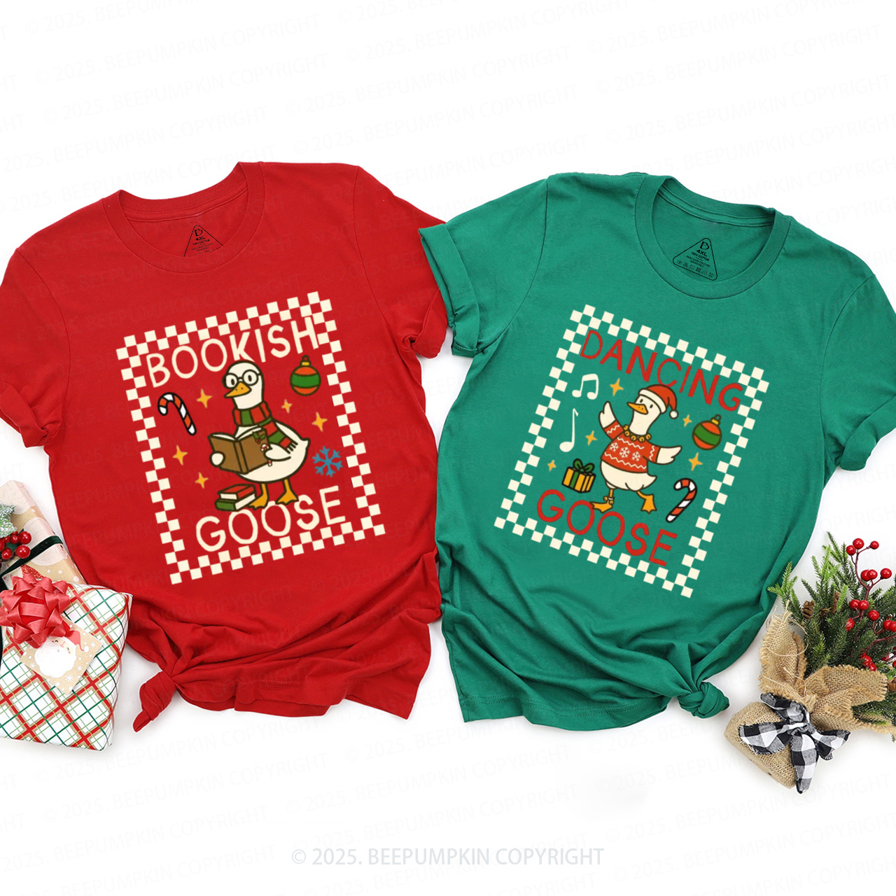Personalized Goose Christmas Family Matching T-Shirts Beepumpkin