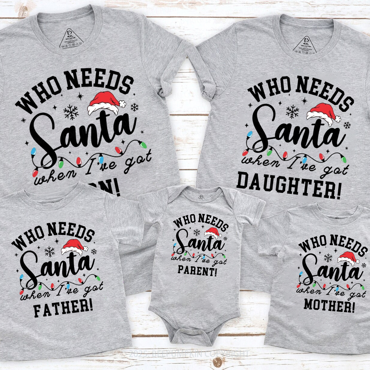 Personalized Who Needs Santa Family Matching T-Shirts Beepumpkin