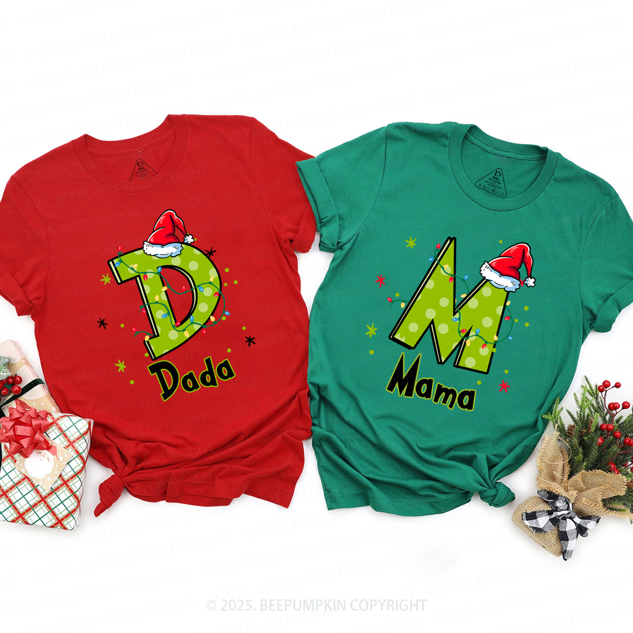 Personalized Festive Alphabet Fun Family Matching T-Shirts Beepumpkin
