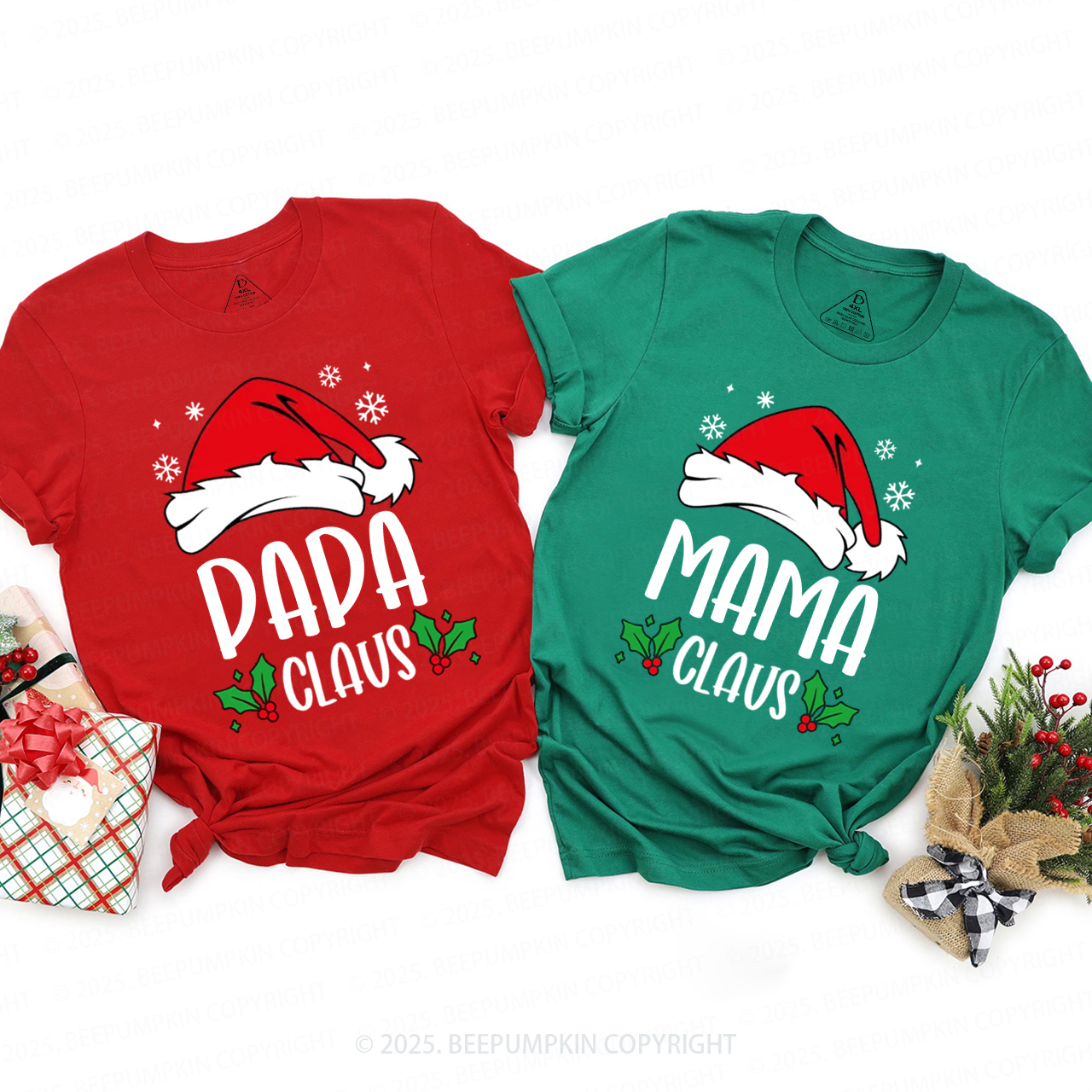 Personalized Family Claus Christmas Matching T-Shirts Beepumpkin