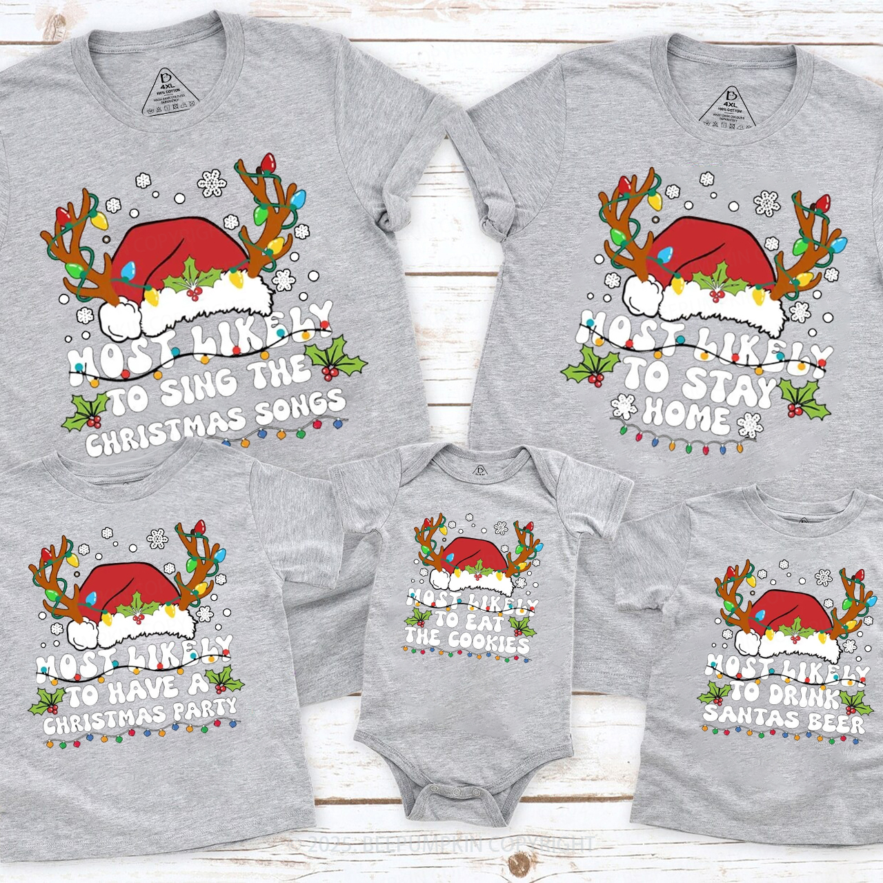 Personalized Christmas Most Likely To Family Matching T-Shirts Beepumpkin
