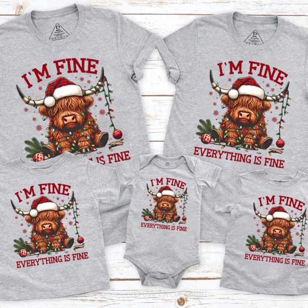 I'm Fine Everything Is Fine Christmas Family Matching T-Shirts Beepumpkin