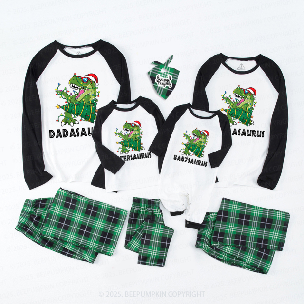 Personalized Dinosaur Christmas Family Matching Pajamas