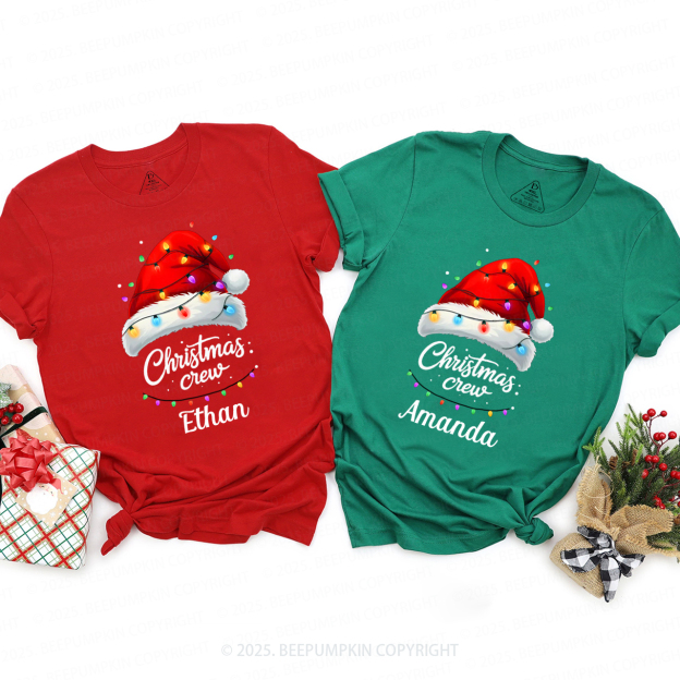 Personalized Christmas Lanterns Crew Family Matching T-Shirts Beepumpkin