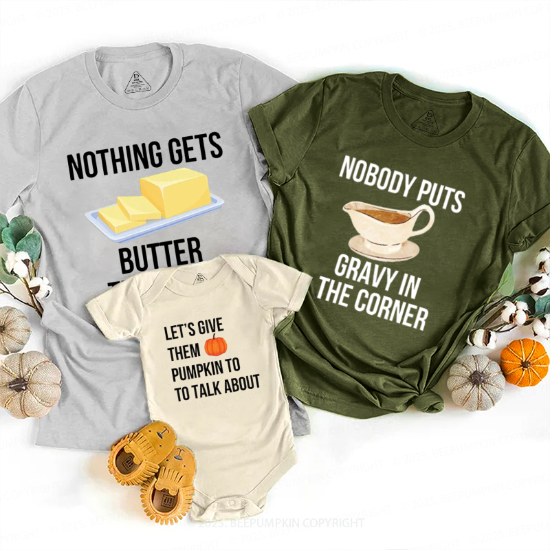 Personalized Thanksgiving Foods Group Family Matching Shirts