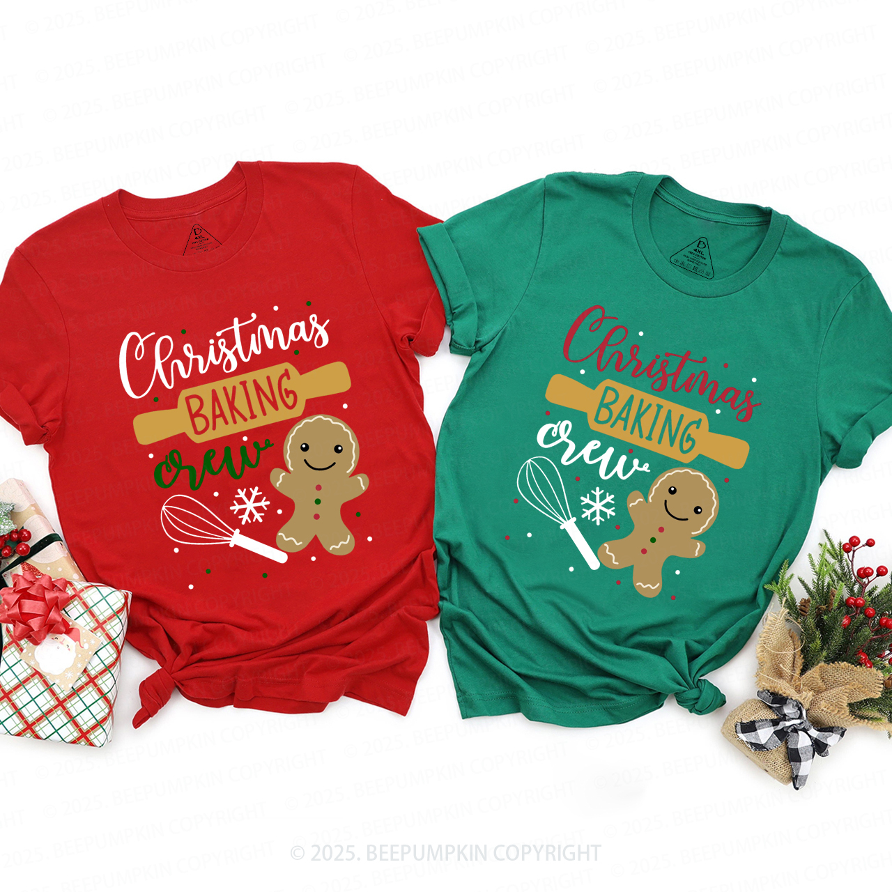 Christmas Baking Crew Family Matching T-Shirts Beepumpkin