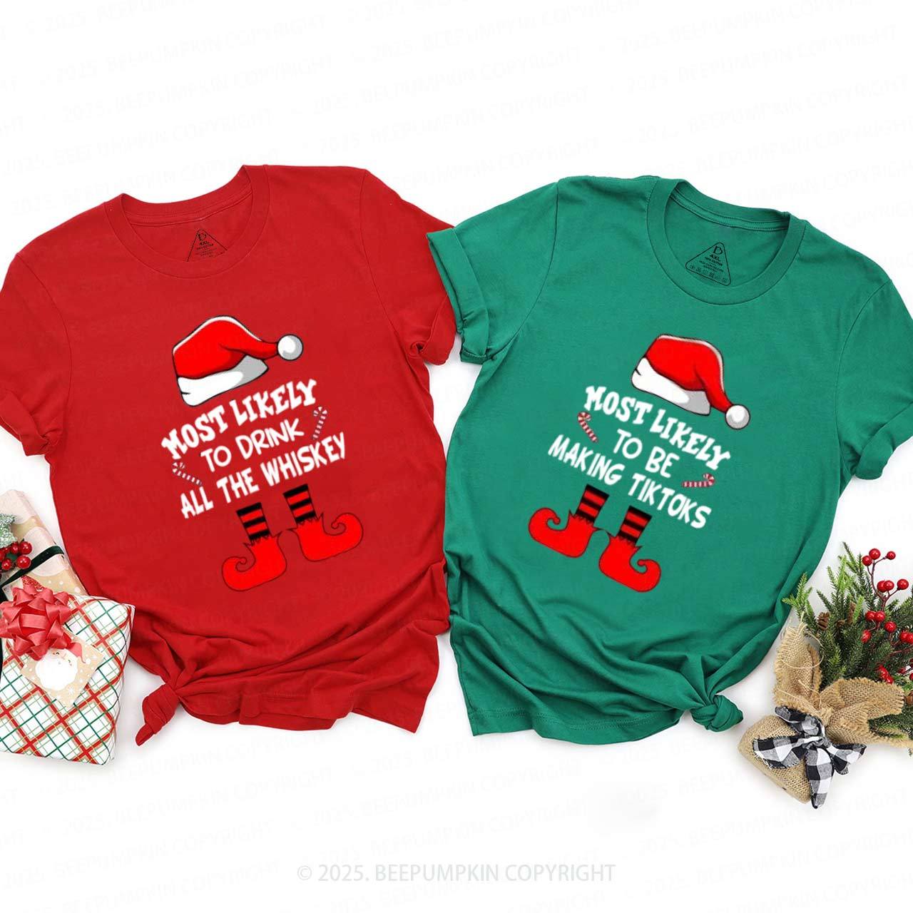 Personalized Most Likely To Christmas Family Matching T-Shirts Beepumpkin