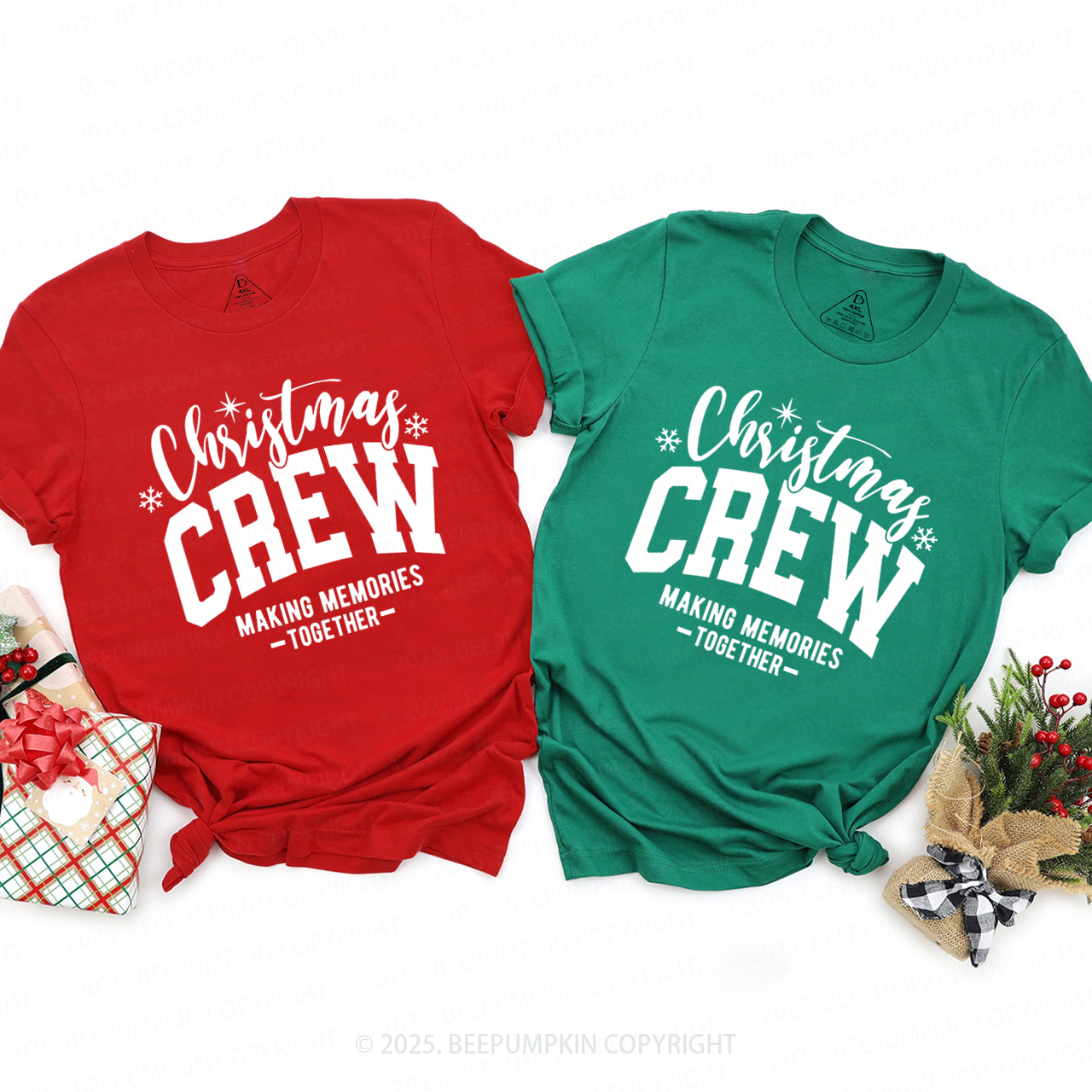 Christmas Crew Family Matching T-Shirts Beepumpkin